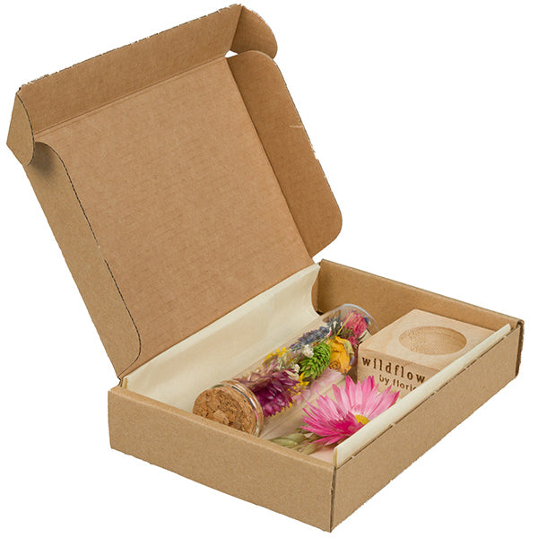 Trockenblumen, bunt, in Geschenkbox S